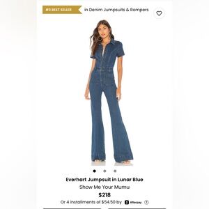 Denim Jumpsuit with Flared Legs